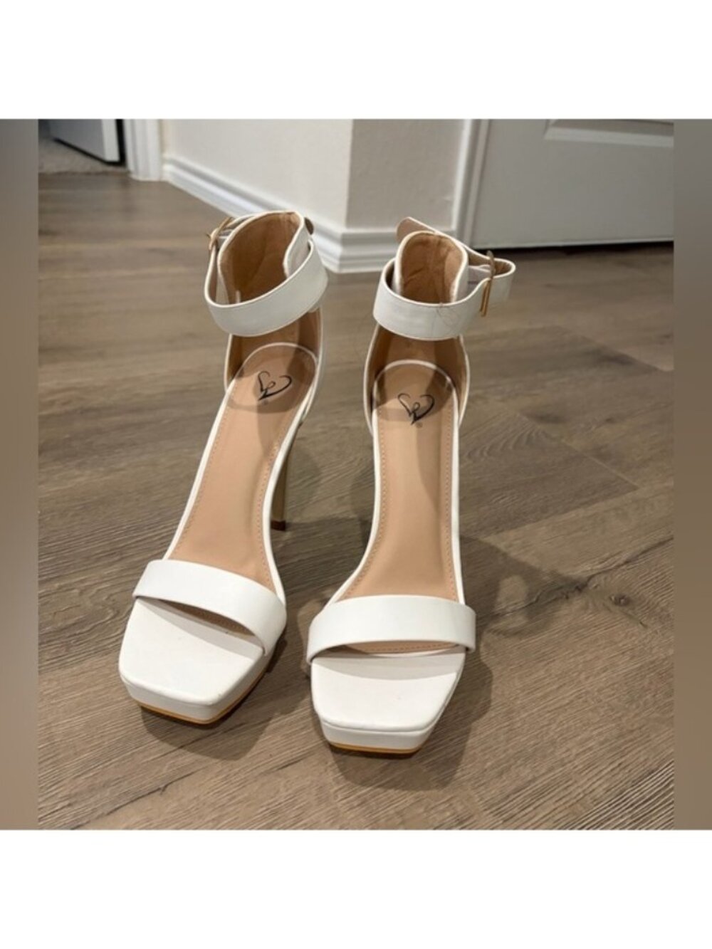 Chic White Ankle Strap Heels